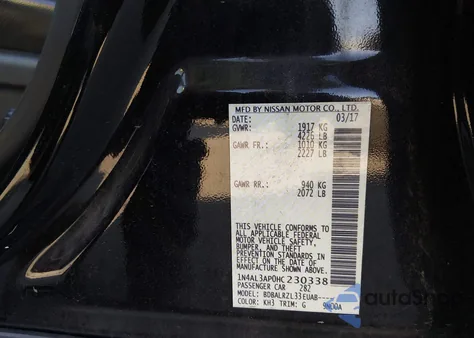 2017 Nissan Altima 2.5 Sl z USA, uszkodzony, nr VIN 1N4AL3AP0HC230338